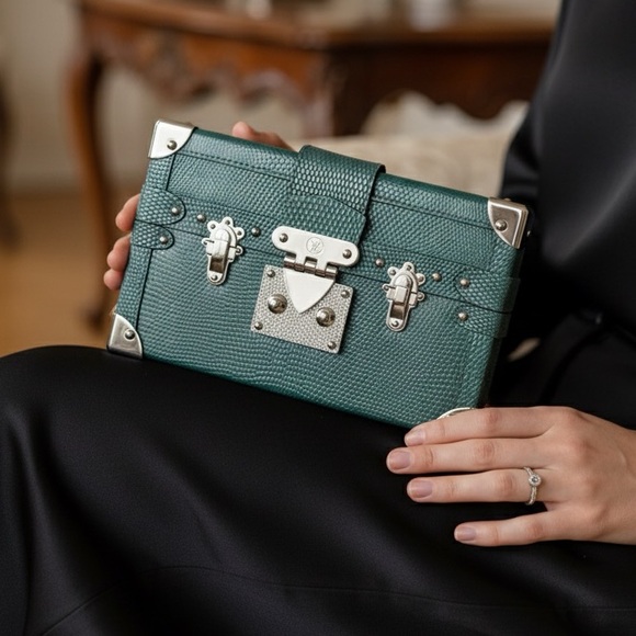 Louis Vuitton Exotic Lizard Petite Malle crossbody trunk